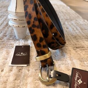 Patricia Nash Animal Print Belt with Gold-Tone Buckle